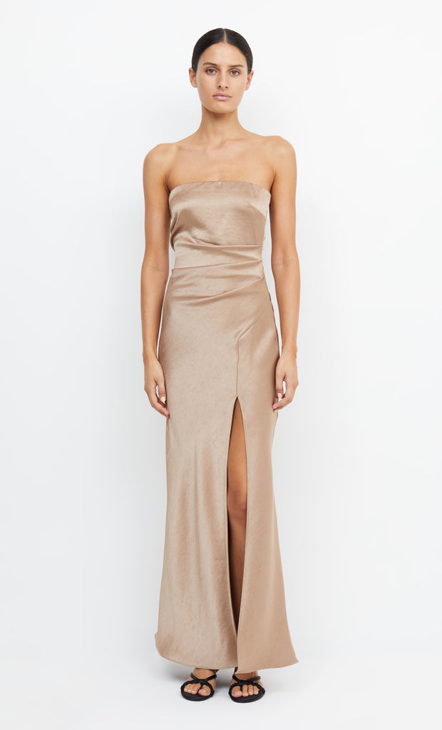 THE DREAMER STRAPLESS DRESS - GOLDEN