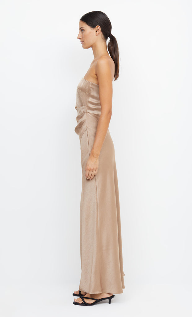 THE DREAMER STRAPLESS DRESS - GOLDEN