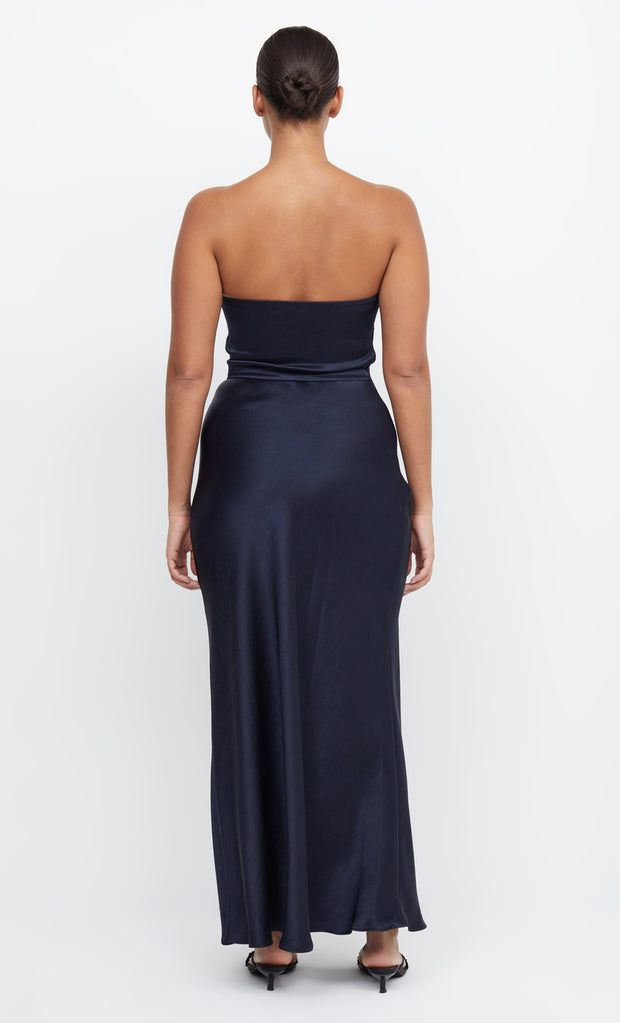 Dreamer Strapless Maxi Formal Bridesmaid Dress in Ink Navy by Bec + Bridge