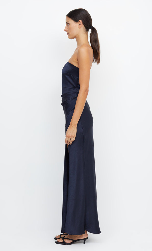 Dreamer Strapless Maxi Formal Bridesmaid Dress in Ink Navy by Bec + Bridge