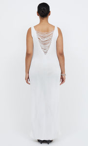 TILDA V NECK KNIT MAXI DRESS - IVORY